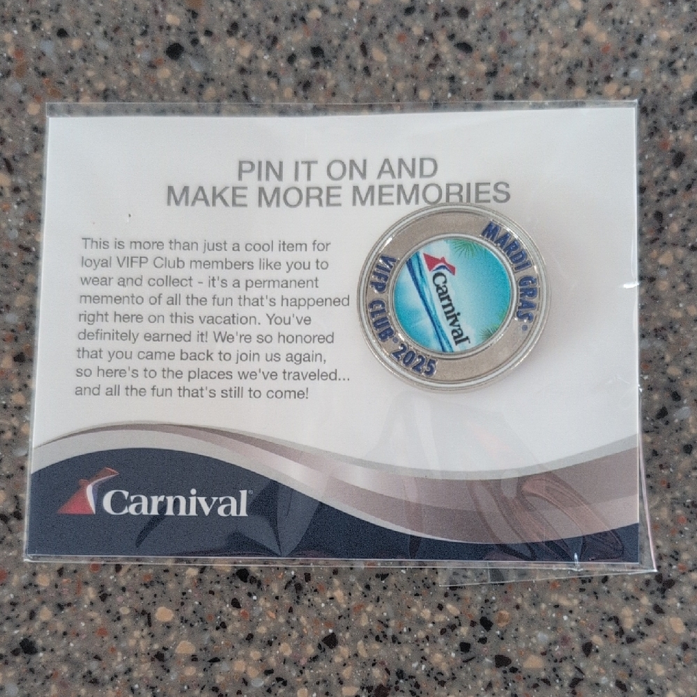 Carnival Mardi Gras 2025 VIFP Collectible Pin